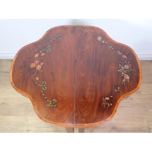 471 - A pair of Edwardian Side Tables, fitting together to form a centre table with floral painted detail ... 