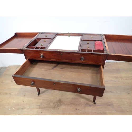 526 - A 19th Century mahogany Washstand with folding hinged top opening to reveal an easel mirror and cove... 