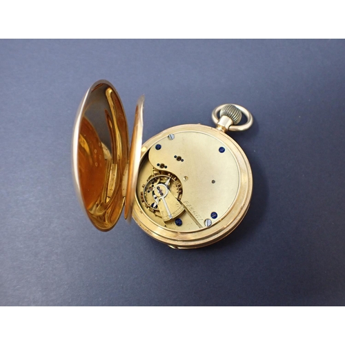 69 - A late Victorian 18ct gold cased half hunter Pocket Watch the white enamel dial with roman numerals ... 