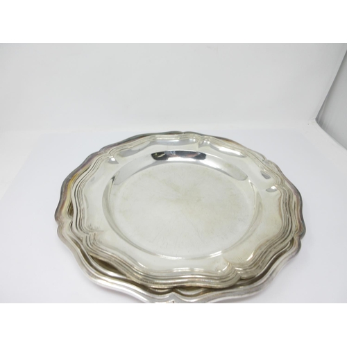 8 - A German silver shaped circular Dish with reeded rim, 12 1/2in, and a similar Alpacca plated Dish, 1... 