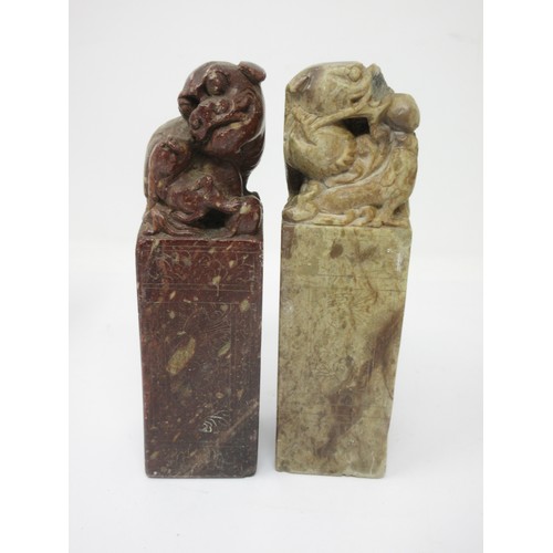 299 - A Collection of soapstone and jade type Figures, Animals, Birds, etc (19)