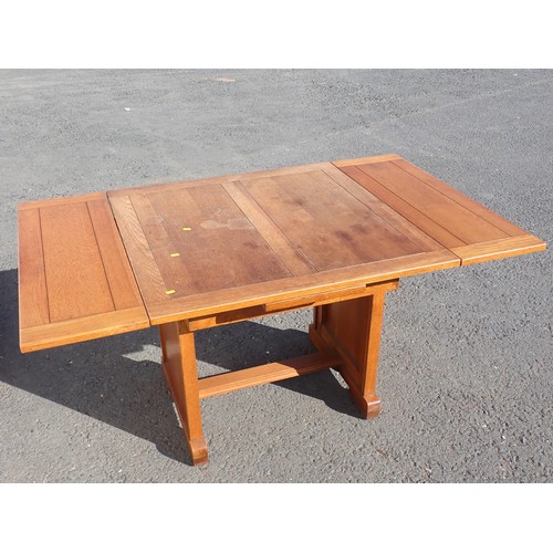 245 - An oak Art Deco draw leaf Dining Table 3ft W x 2ft 5in H