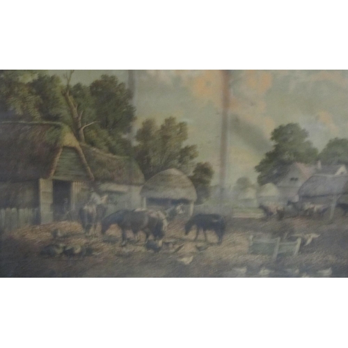 11 - AFTER FRANK M. BENNETT. A Hunt Meet at an Inn, reproduction in colours, 26 x 33in; two other colour ... 