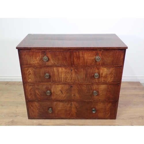 110 - A 19th Century mahogany Chest of two short and three long drawers 3ft 7in x 3ft