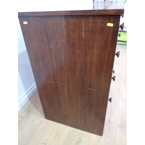 110 - A 19th Century mahogany Chest of two short and three long drawers 3ft 7in x 3ft