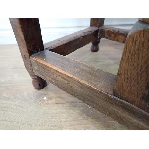 120 - An antique oak Gateleg Table in the 17th Century style mounted upon bobbin turned supports 4ft x 2ft... 