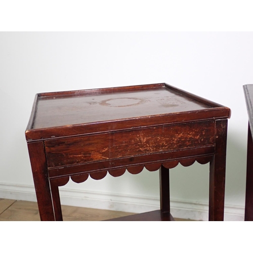 137 - Two Georgian mahogany Washstands 1ft 9in x 1ft 2in