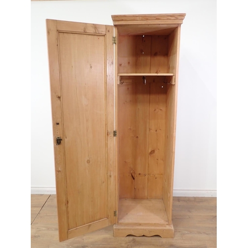 2 - Antique pine single door Cupboard 6ft 4in H x 1ft 10in W