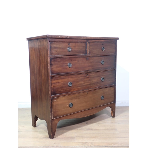 267 - A 19th Century mahogany Chest of two short and three long drawers 3ft 4in x 3ft 4in