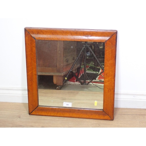 298 - A Victorian maple framed Wall Mirror 20in x 19in