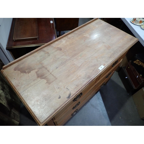 301 - An Edwardian satin walnut Chest of two short and three long drawers 3ft 6in x 2ft 8in