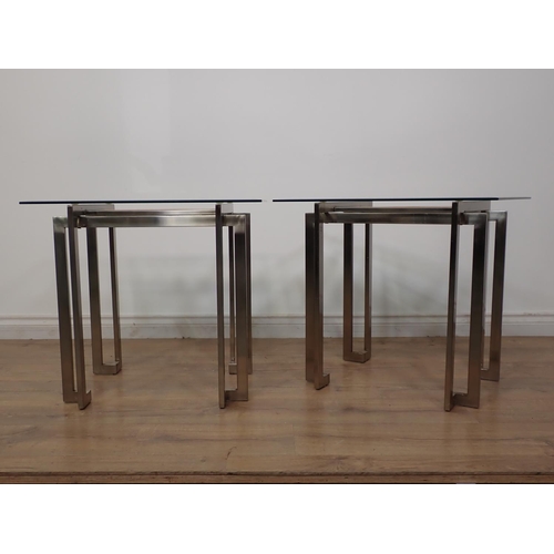 315 - A pair of 20th Century glass topped Occasional Tables 2ft x 1ft 10in