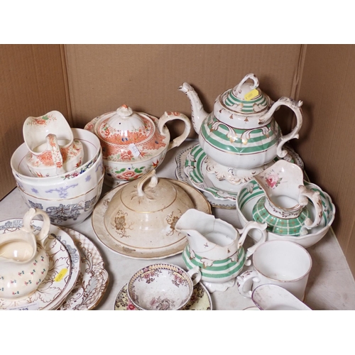 325 - Assorted 19th Century Cups, Saucers, Jugs and Tea Pots, etc.