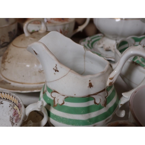 325 - Assorted 19th Century Cups, Saucers, Jugs and Tea Pots, etc.