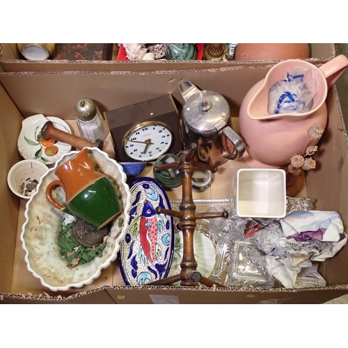 329 - Three boxes of ceramics and assorted items including Plates, Vase, Jug, etc.