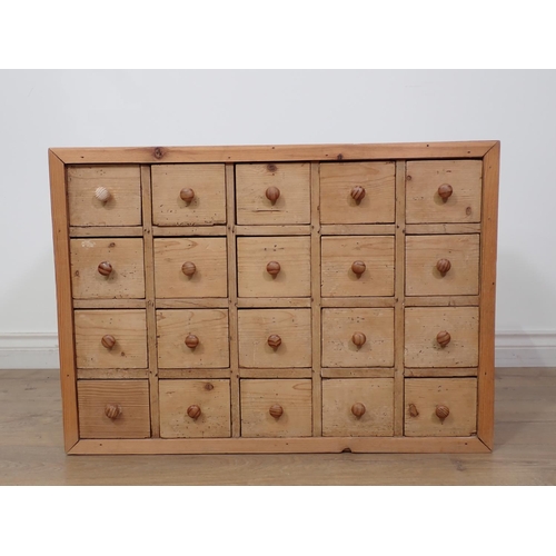 35 - A pine Chest of twenty drawers 2ft 6in x 1ft 9in