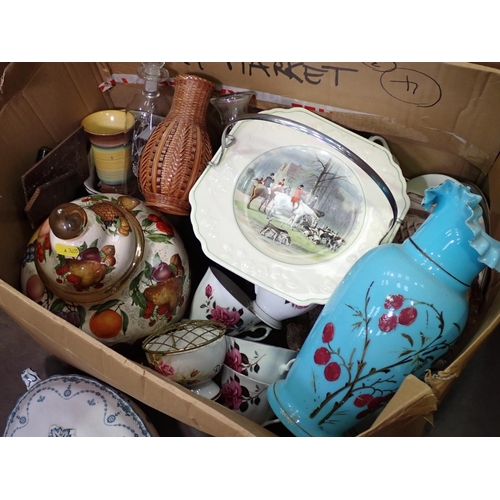 356 - Two boxes of China including Cups, Vase, Tureen, etc.