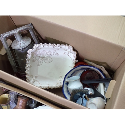 356 - Two boxes of China including Cups, Vase, Tureen, etc.