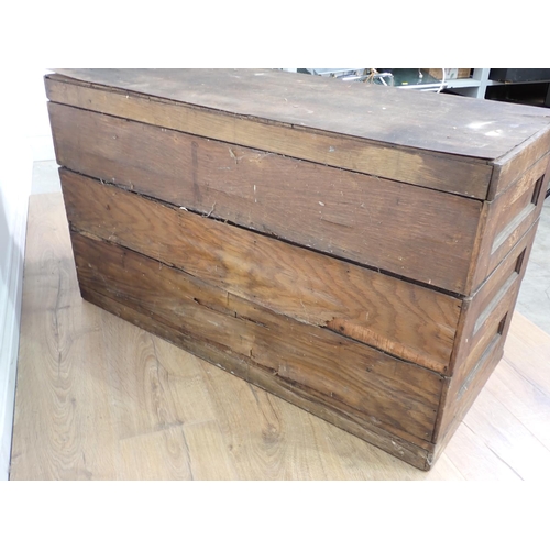 36 - An antique stained pine Bank of drawers 3ft 2in X 1ft 10in