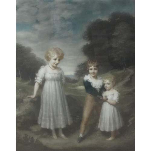 402 - LOUIS BUSIERE. The Sackville Children; and The Cavendish Children, colour mezzotints, pencil signed ... 