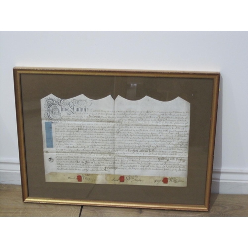 407 - A framed document from the Governor Andrew Gregg of Pennsylvania (USA)' in the name and by the autho... 