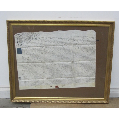 407 - A framed document from the Governor Andrew Gregg of Pennsylvania (USA)' in the name and by the autho... 