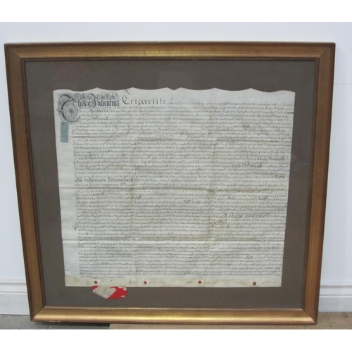 407 - A framed document from the Governor Andrew Gregg of Pennsylvania (USA)' in the name and by the autho... 