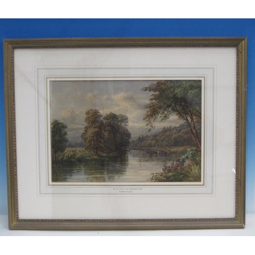 423 - GODFREY YOUNG. On the Teith, near Callander, signed, watercolour, 10 1/2 x 14in