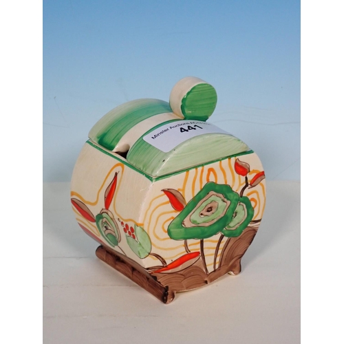 441 - A Clarice Cliff Preserve Pot and Cover