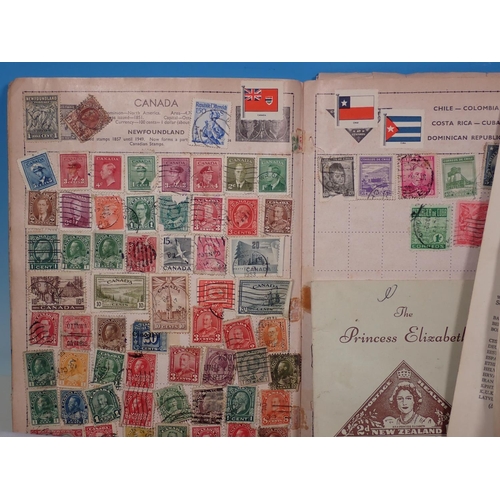 462 - Three various Stamp Albums, an album of Cigarette Cards and an album of Postcards