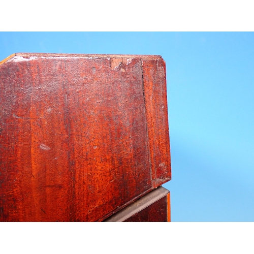 492 - A Georgian mahogany Knife Box (converted to a stationary box), the hinged cover with shell inlay, 14... 