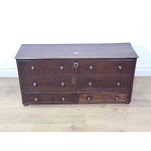 538 - An oak set of table top Pigeon Holes enclosed with drawer effect fall front 2ft 11in x 1ft 4in