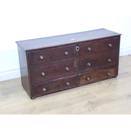 538 - An oak set of table top Pigeon Holes enclosed with drawer effect fall front 2ft 11in x 1ft 4in