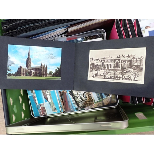 540 - Box of Postcards and Stamps