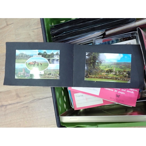 540 - Box of Postcards and Stamps