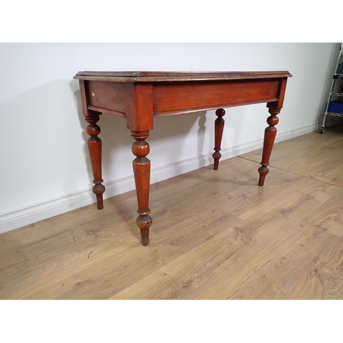 554 - A Victorian mahogany Side Table on turned supports 3ft 8in x 2ft 5in