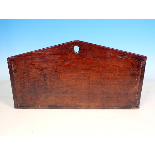 578 - An antique oak Candle Box 15in