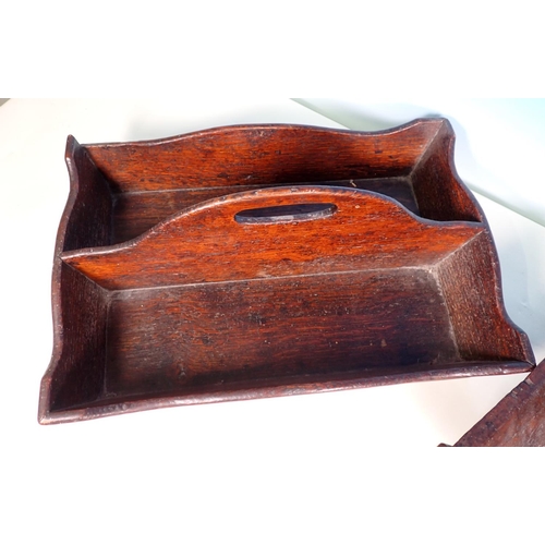 583 - Two antique Cutlery Trays