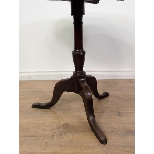 61 - A 19th Century mahogany Pillar Table 2ft 8in D x 2ft 5in H