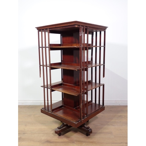 83 - An Edwardian mahogany revolving Bookcase 4ft 2in H x 2ft W A/F