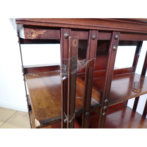 83 - An Edwardian mahogany revolving Bookcase 4ft 2in H x 2ft W A/F