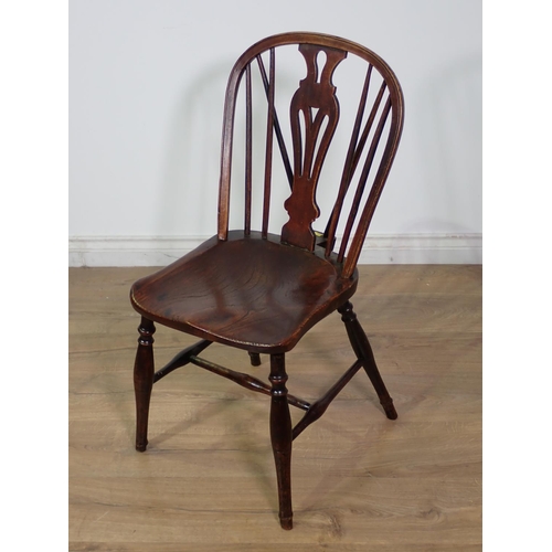 89 - A set of six 19th Century ash and elm Kitchen Chairs