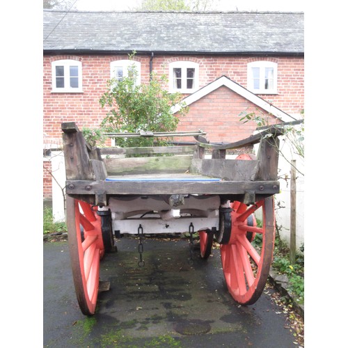 443 - A 19th Century Hay Wagon made from oak and ash with painted finish, 12ft L x 6ft 3in H x 6ft W.

Thi... 