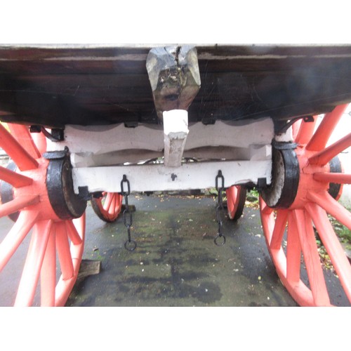 443 - A 19th Century Hay Wagon made from oak and ash with painted finish, 12ft L x 6ft 3in H x 6ft W.

Thi... 