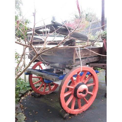 443 - A 19th Century Hay Wagon made from oak and ash with painted finish, 12ft L x 6ft 3in H x 6ft W.

Thi... 