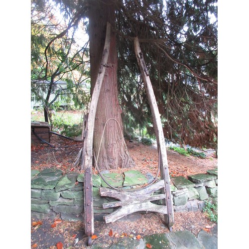 443 - A 19th Century Hay Wagon made from oak and ash with painted finish, 12ft L x 6ft 3in H x 6ft W.

Thi... 