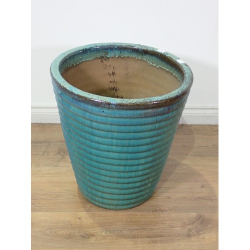 88 - A blue glazed Planter 1ft 9in H x 1ft 9in D