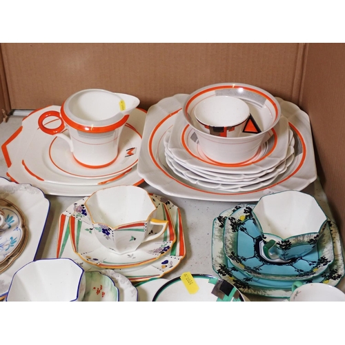 330 - Assorted Art Deco Tea Cups, Saucers, etc.