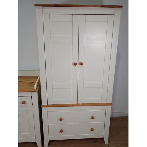 1 - *****  WITHDRAWN  *****

A cream painted Nursery Press Cupboard, a matching Dresser and a beechwood ... 