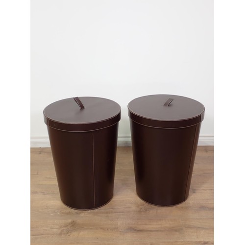 18 - A pair of leather effect Laundry Bins 2ft H